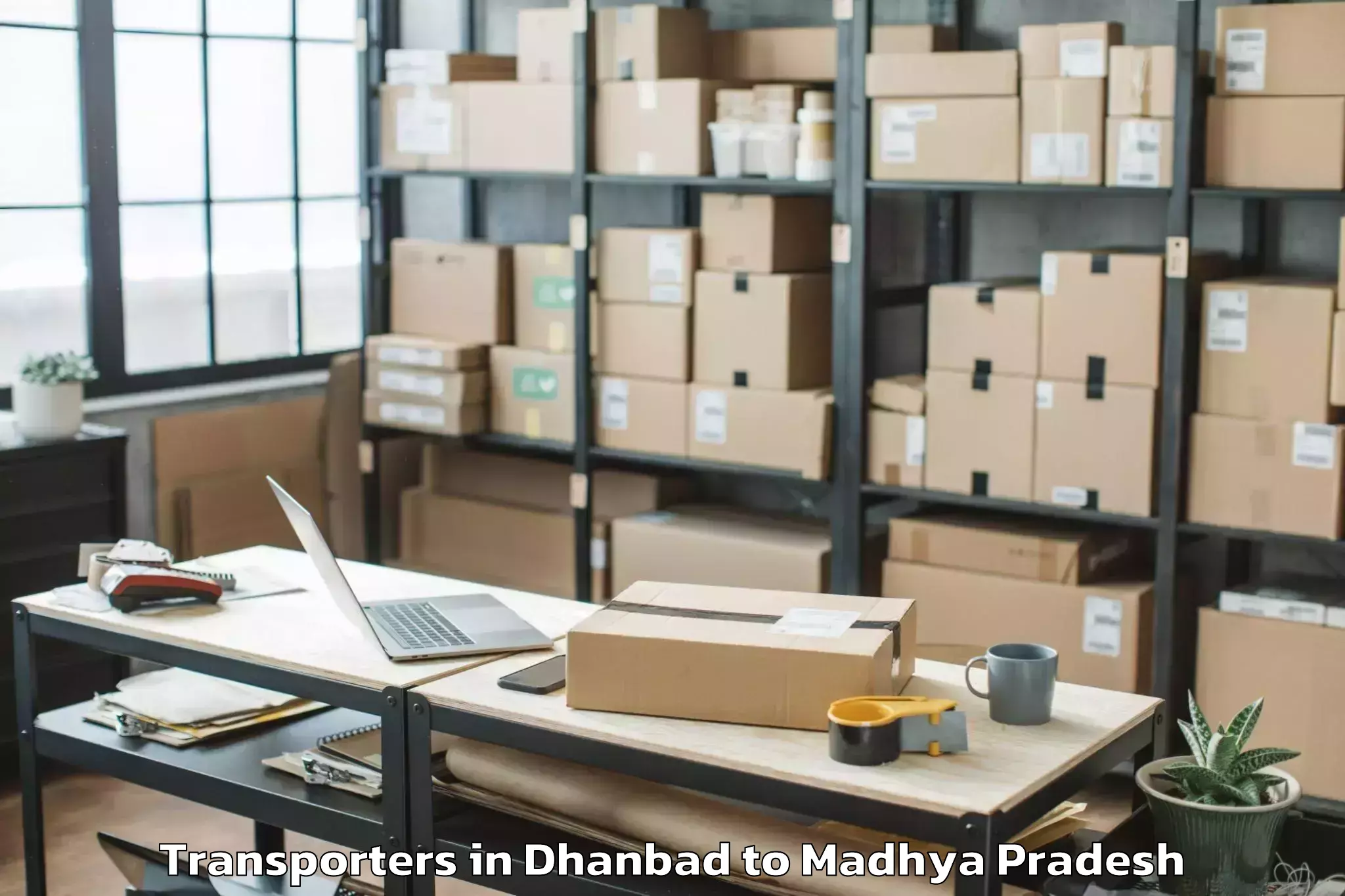 Book Dhanbad to Barnagar Pt Transporters Online